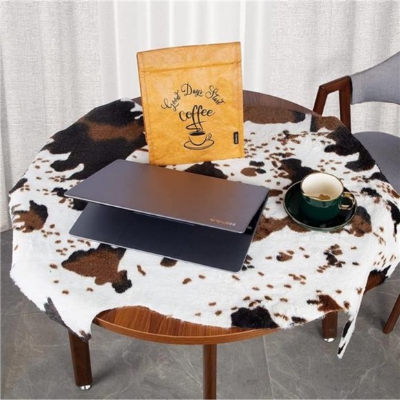 Cowhide Rug Cute Cow Print Rug Western Decor for Living Room Bedroom Faux Animal - Picture 2 of 6